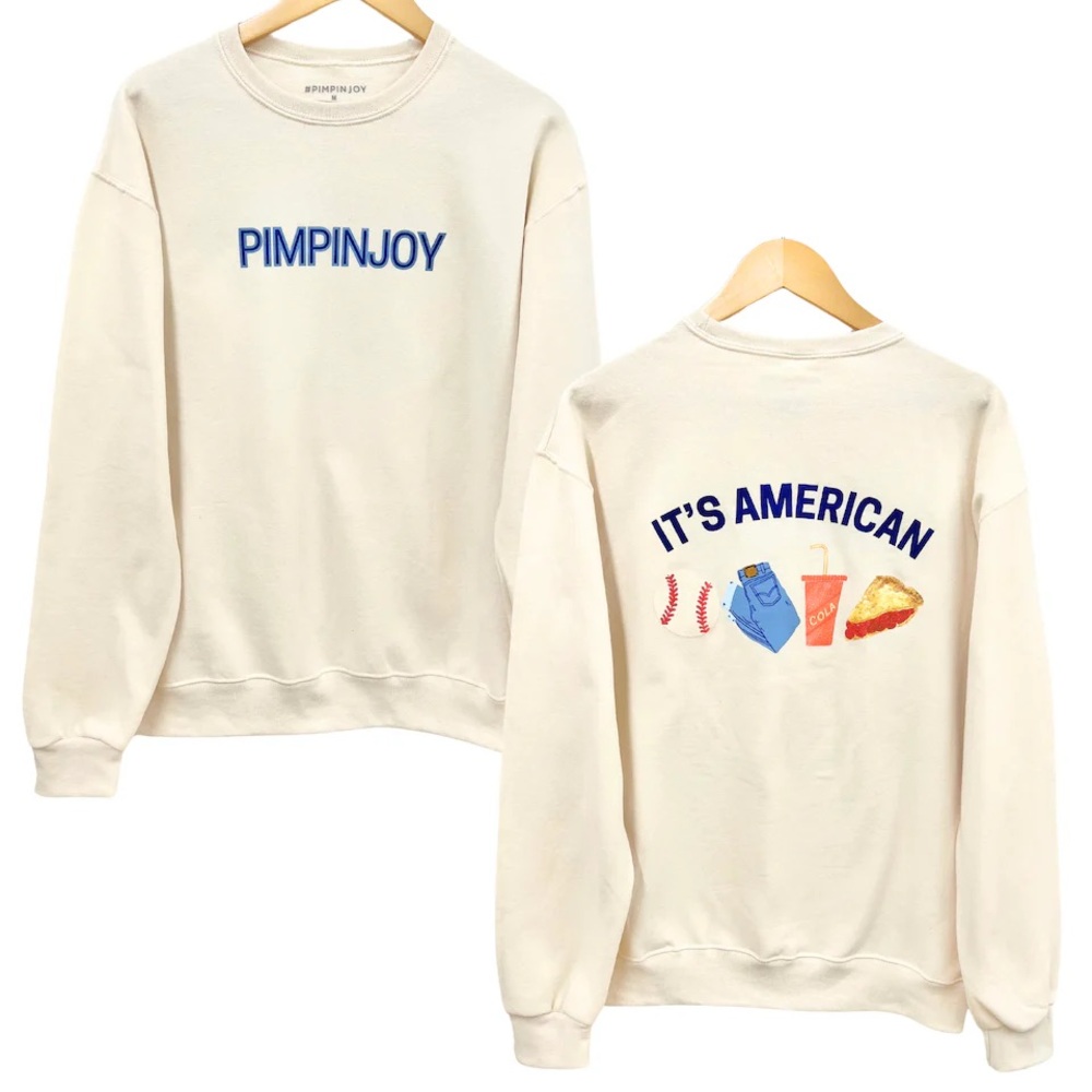 NWOT #PIMPINJOY All American Favorites crewneck sweatshirt L